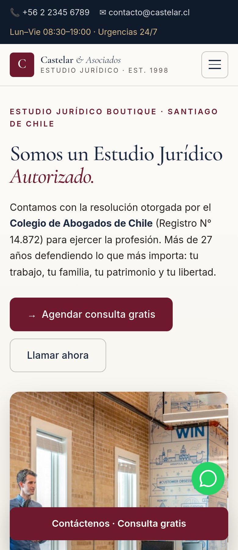 Castelar & Asociados — landing móvil