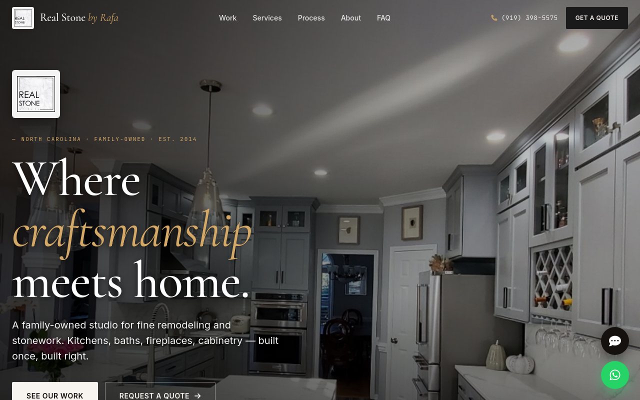 Real Stone by Rafa — landing desktop