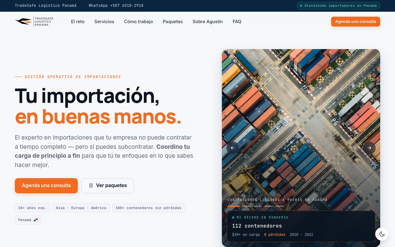 TradeSafe PMA — landing desktop